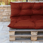 Coussins pour fauteuils et canapés Palette 120x80 cm en terracotta, assise et dossier, imperméables et anti-UV, Deco-arts.fr