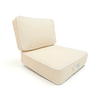 Ensemble de 2 coussins pour fauteuils et canapés, 60x60 cm, jaune beurre, épais 12 cm avec finition passepoil, Deco-arts.fr