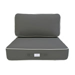 Coussins pour fauteuils et canapés Deco-arts.fr, ensemble gris foncé 60x60 cm, épais 12cm avec passepoil, finition élégante.