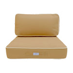 Ensemble de coussins pour fauteuils et canapés, 50x50 cm, molleton épais 12cm, finition passepoil, couleur moka, Deco-arts.fr