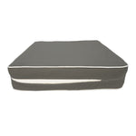 Coussins pour fauteuils et canapés Deco-arts.fr, ensemble gris foncé épais 12cm avec finition passepoil, 60x60 cm.