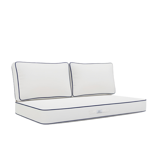 Coussins pour salon de jardin déhoussable premium 120x60cm - Blanc - Déco Arts