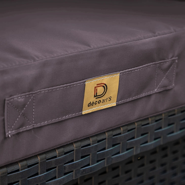 Coussins pour salon de jardin déhoussable 60x60cm Gris carbone - Deco-arts.fr