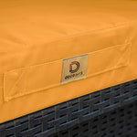 Ensemble de coussins pour salon de jardin Deco-arts.fr, 60x60 cm, jaune, déhoussables et anti-UV, pour fauteuils et canapés.