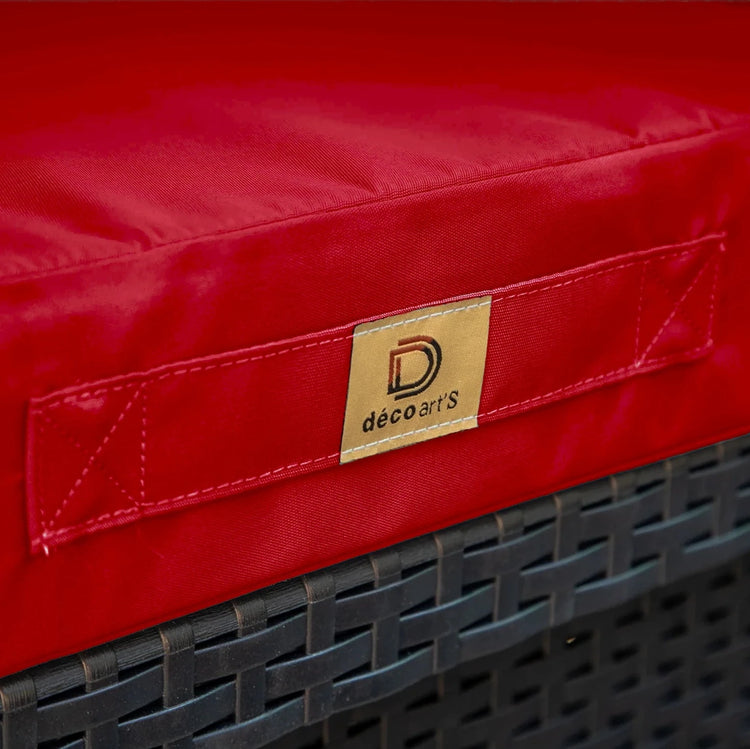 Coussins pour salon de jardin déhoussable 50x50cm rouge - Deco-arts.fr