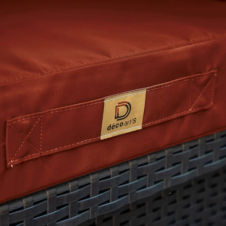 Coussins pour salon de jardin déhoussable 60x60cm Terracotta - Deco-arts.fr