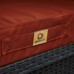 Ensemble de coussins de salon de jardin terracotta 60x60cm, déhoussables et anti-UV pour fauteuils et canapés.