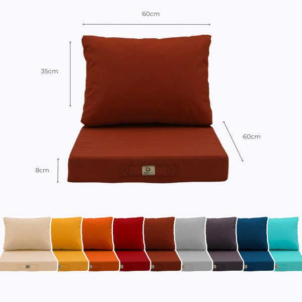 Dimensions et mesures coussin terracotta 60x60 cm