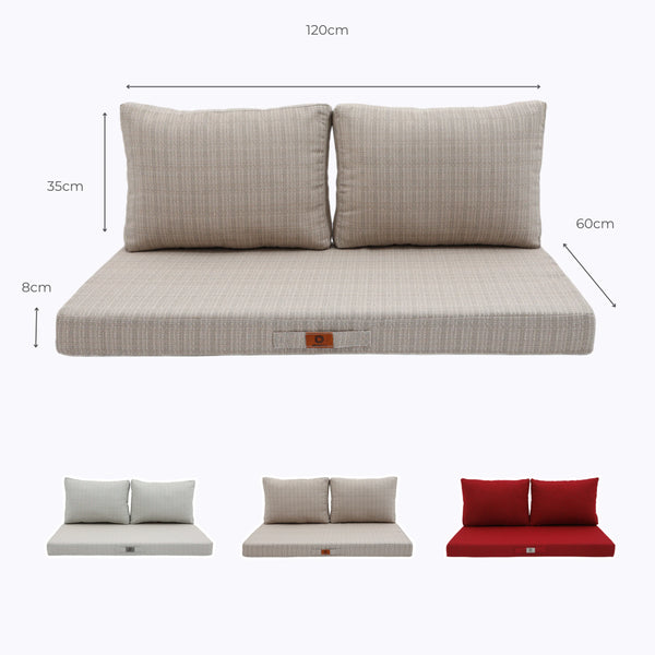 Dimensions et mesures coussin beige chiné noir 120x60 cm