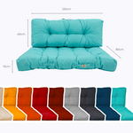 Ensemble de coussins pour fauteuils et canapés, 120x80 cm, bleu Caraïbes, imperméables et épais 15 cm, par Deco-arts.fr