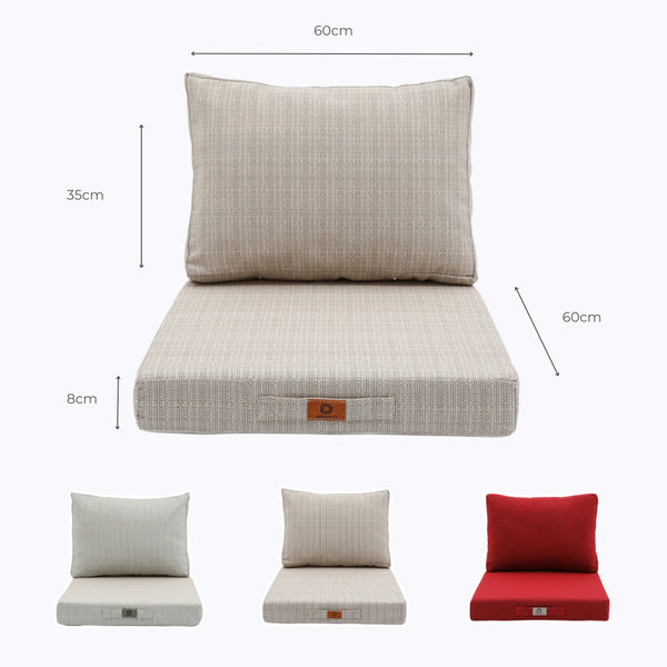 Dimensions et mesures coussin beige chiné noir 60x60 cm