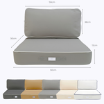 Coussins pour salon de jardin premium déhoussable 50x50cm - Gris clair - Déco Arts