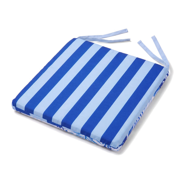 35x35 chair pad Blue Foliage Pattern, reverse side
