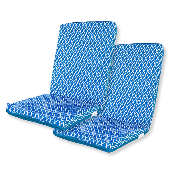 Lot de 2 Coussins pour chaises 95 x 40 cm motif Géométrique Vert - Deco-arts.fr