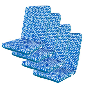 Lot de 4 Coussins Chaise Haut Dossier 95x40 - Motif Géométrique Vert (Confort 5cm)
