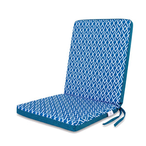 Lot de 4 Coussins Chaise Haut Dossier 95x40 - Motif Géométrique Vert (Confort 5cm)