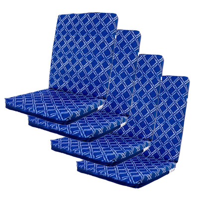 Lot de 4 Coussins pour chaises 95 x 40 cm motif Nautique Bleu - Deco-arts.fr