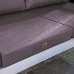 Ensemble de coussins gris carbone pour salon jardin, déhoussables et anti-UV, pour fauteuils et canapés 60x60 cm.