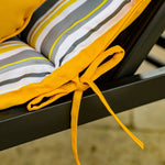 Matelas transat 195x60 cm rayures solaires avec traversin, anti-UV et déperlant pour bains de soleil.