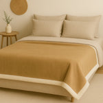 Plaid Sherpa Flanelle XXL 200x240 Beige - vue latérale