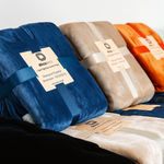 Plaid Sherpa Flanelle 480GSM 150X200 Bleu marine DECO ARTS - Deco-arts.fr