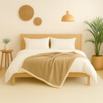 Détail tissu plaid beige