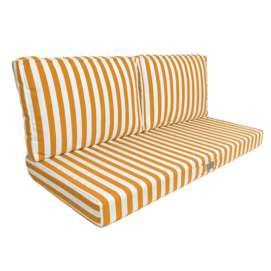 Ensemble de coussins de salon et jardin rayés jaunes, 100x50 cm, pour fauteuils et canapés, en tissu 270g, Deco-arts.fr