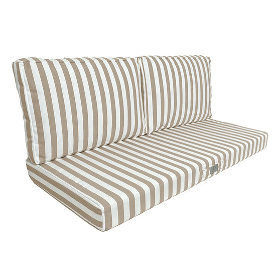 Ensemble de coussins de salon jardin beige rayé 120x60 avec 1 coussin d&