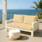 Ensemble Coussins Salon Jardin 100x50 Rayure Jaune - vue principale