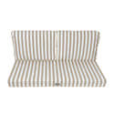 Coussins Fauteuil Déhoussables Effet Lin - Lot Dossier + Assise 60x60cm - Beige - Pour Véranda, Salon, Terrasse Couverte - 4