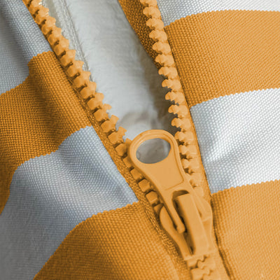 Ensemble de 3 coussins de salon jardin rayés jaunes, pour fauteuils et canapés, en tissu 270g, pour décoration extérieure.