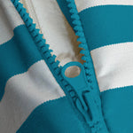 Ensemble de coussins de jardin rayés turquoise pour fauteuils et canapés, 120x60 cm, 1 assise et 2 dossiers, tissu 270g.