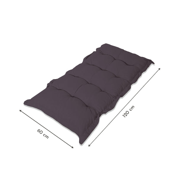 Coussin Banc & Sol Capitonné 120x60 Gris Carbone – dimensions 120 x 60 cm