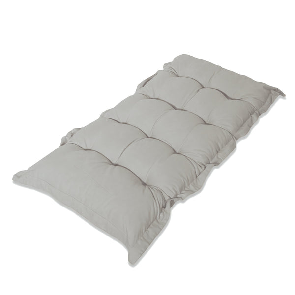 Coussin Banc & Sol Capitonné 120x60 Gris Galet, capitons cousus