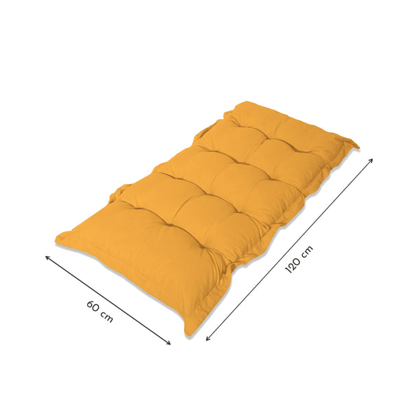 Coussin Banc & Sol Capitonné 120x60 Jaune Miel – dimensions 120 x 60 cm