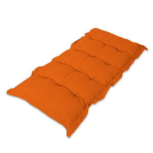 Tufted Bench & Floor Cushion 120x60 Orange - Thick 10cm (Versatile)