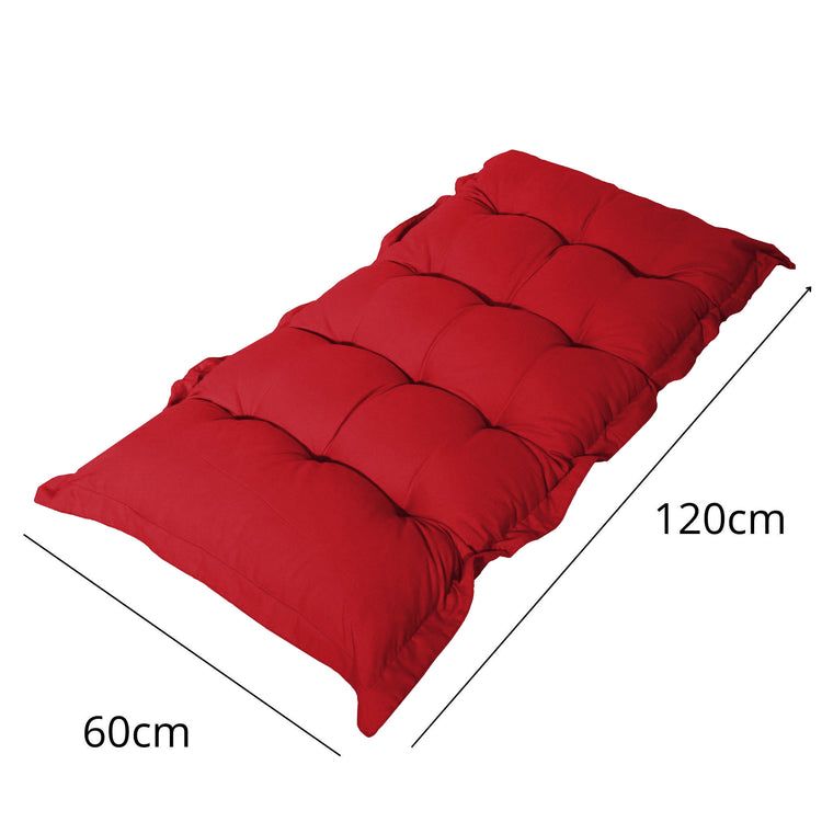 Coussin capitonné Confort Intérieur Extérieur 120x60cm - Rouge - Deco-arts.fr