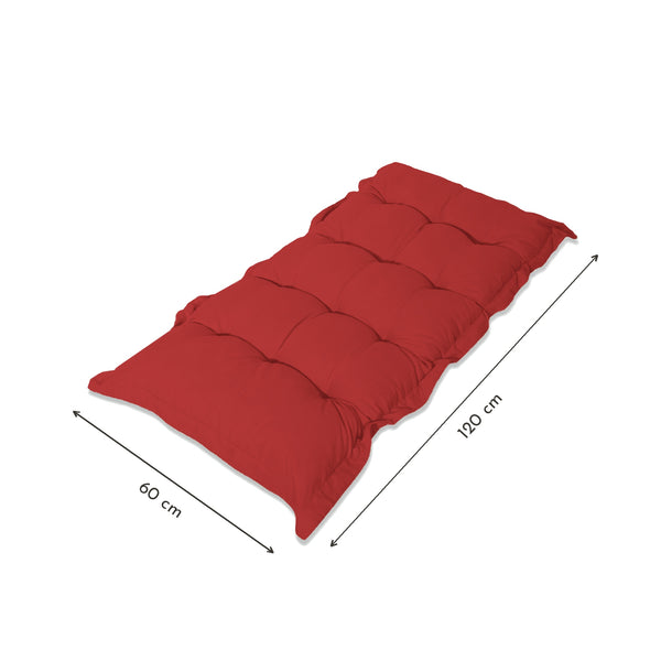 Coussin Banc & Sol Capitonné 120x60 Rouge – dimensions 120 x 60 cm