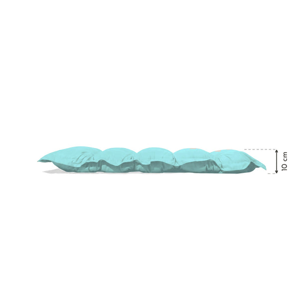 Tufted Bench & Floor Cushion 120x60 Caribbean Blue, removable cover