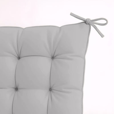 Coussins pour fauteuils et canapés, lot de 4 galettes de chaise 40x40 cm gris clair, déperlantes avec attaches, pour intérieur et extérieur