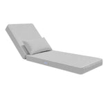 Matelas Transat Premium 190x60 Gris Clair - Épais 10cm & Têtière (Déhoussable)