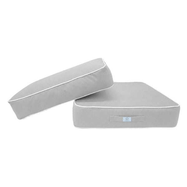 Premium Cushion Set 60x60 Light Grey - Thick 12cm & Piped Finish