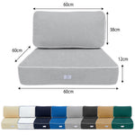Premium Cushion Set 60x60 Light Grey - Thick 12cm & Piped Finish