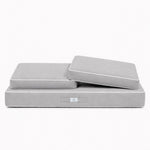 Premium Cushion Set 120x60 Light Grey - 1 Seat + 2 Backrests (Thick 12cm & Passepoil)