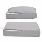 Ensemble Coussins Salon Jardin 60x60 Gris Galet - Déhoussable & Anti-UV (Assise + Dossier)