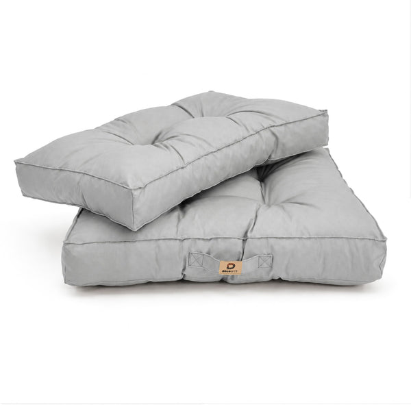 Conjunto de Almofadas Acolchoadas 60x60 Cinzento Seixo - Espesso 15cm & Macio (Assento + Encosto)