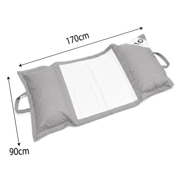 Pouf Flottant Piscine XXL 170x90 Gris Galet - Matelas Hamac à Billes (Confort Adulte)