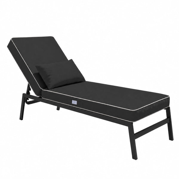Colchão Premium Espreguiçadeira 190x60 Cinzento Escuro - 10cm Espessura & Apoio Cabeça (Capa Removível)