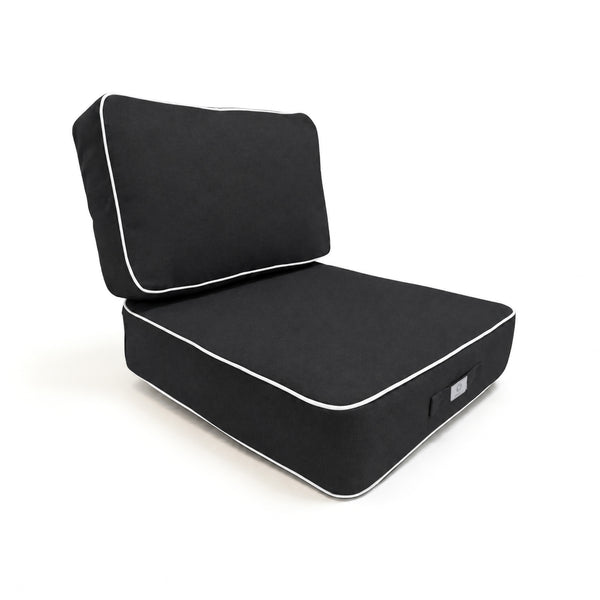 Premium Cushion Set 50x50 Dark Grey - Thick 12cm & Piped Finish