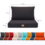 Ensemble Coussins Salon Jardin 60x70 Gris Carbone - Déhoussable & Anti-UV (Assise + Dossier)